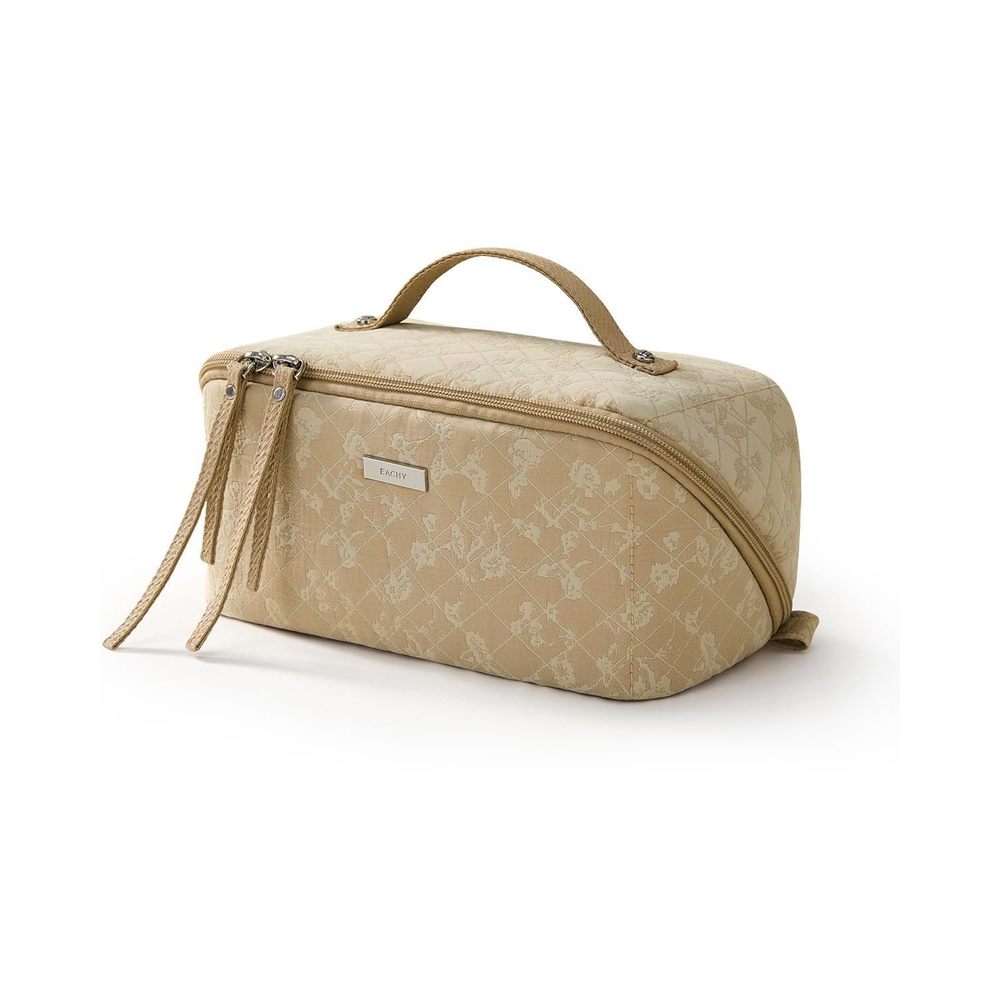Travel Makeup Bag, Large Toiletry Bag For Women, Flat-opening Organizer Pouch😜
